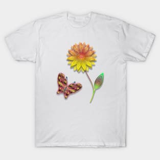 Butterfly and Flower T-Shirt